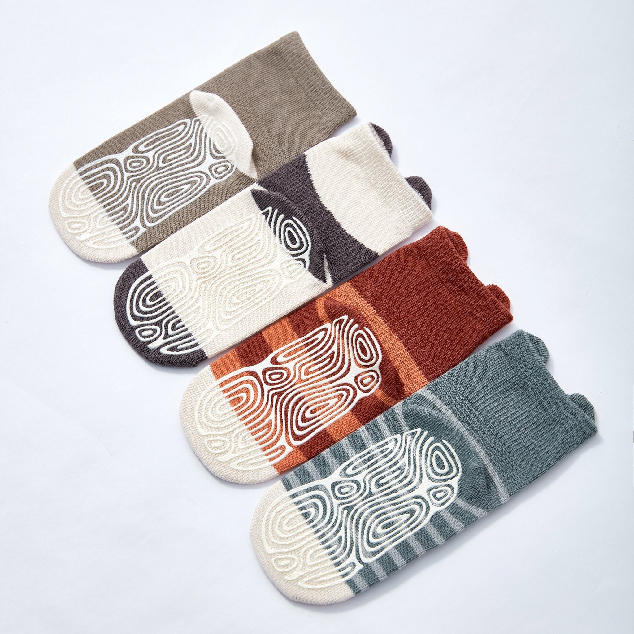 Critter Crew II- Organic- 4 Pairs of Stay-On Baby & Toddler Non-Slip Socks