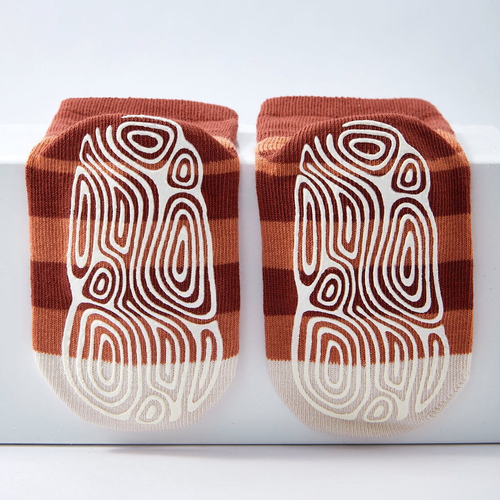 Critter Crew II- Organic- 4 Pairs of Stay-On Baby & Toddler Non-Slip Socks