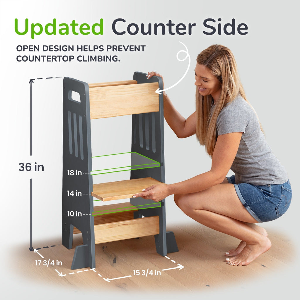 Standing Toddler Tower with Sliding Safety Door