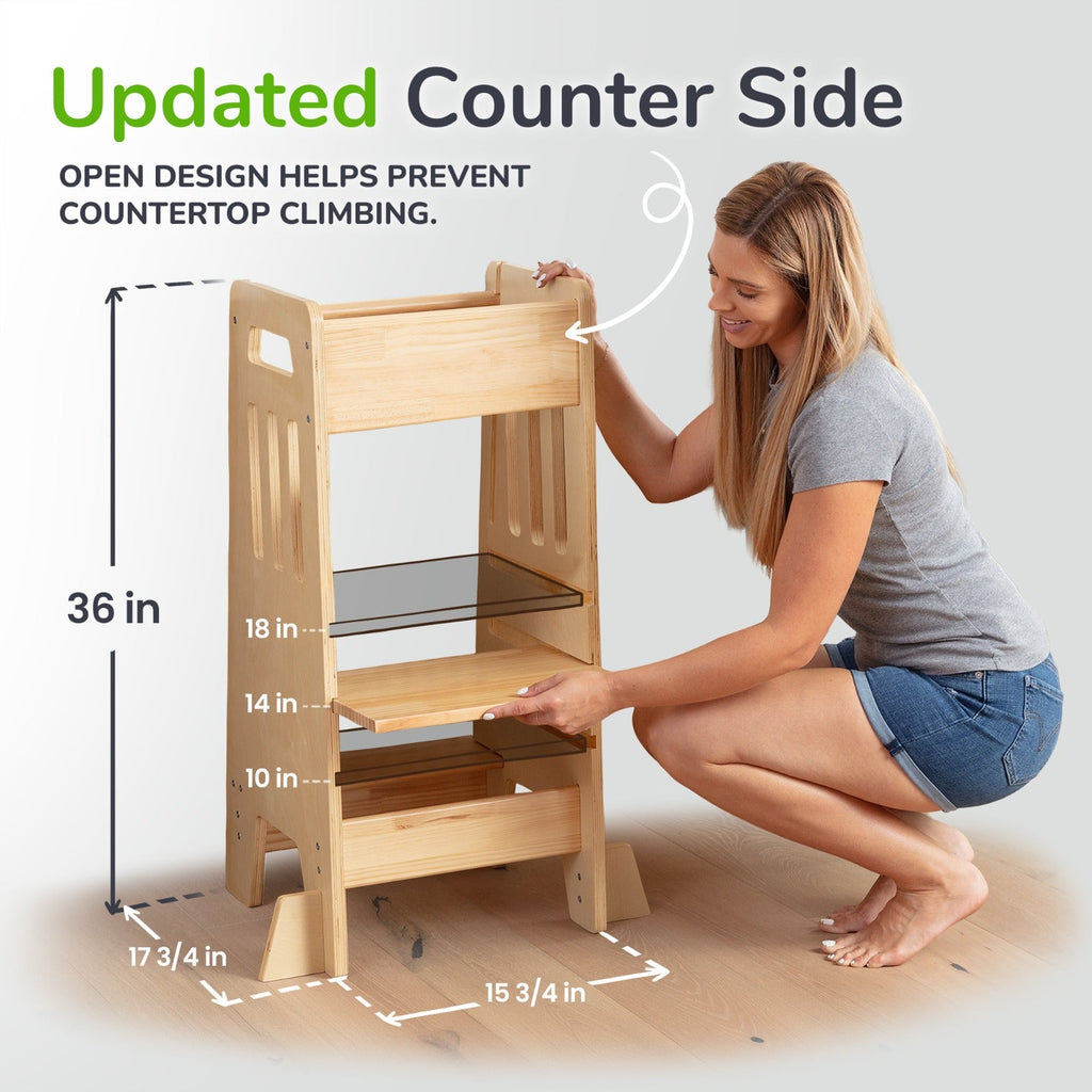 Standing Toddler Tower with Sliding Safety Door