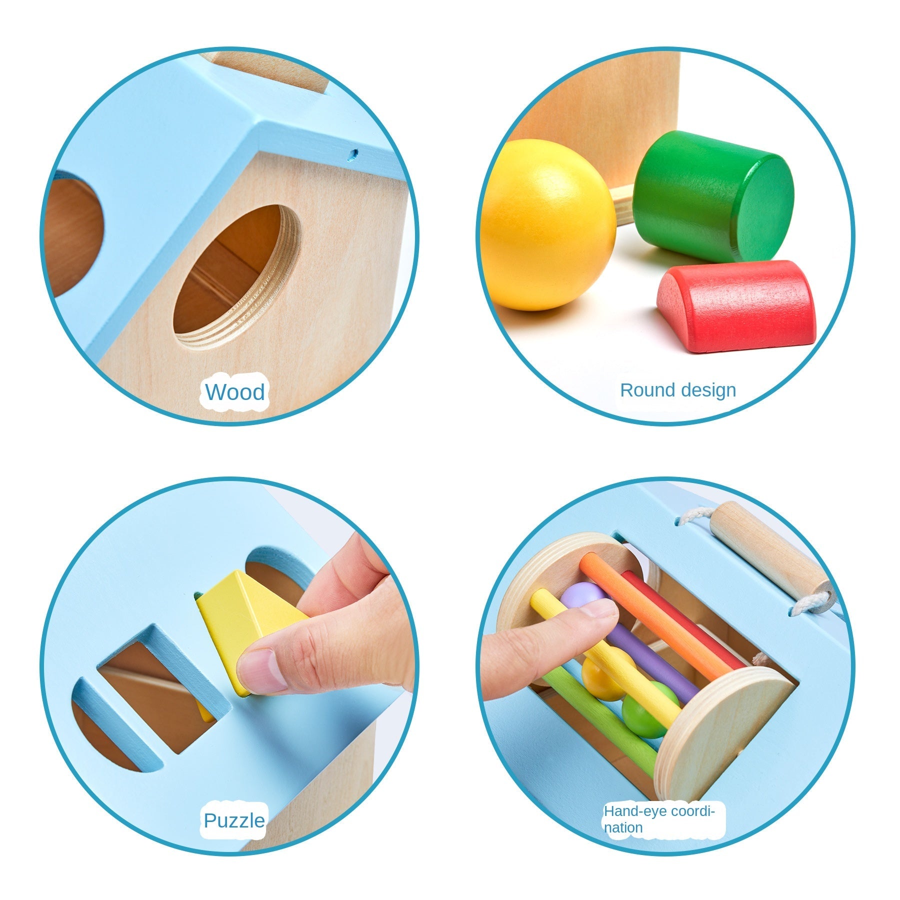Montessori teaching aids 0-3 baby early education busy house wooden shape matching house drawer box puzzle toy