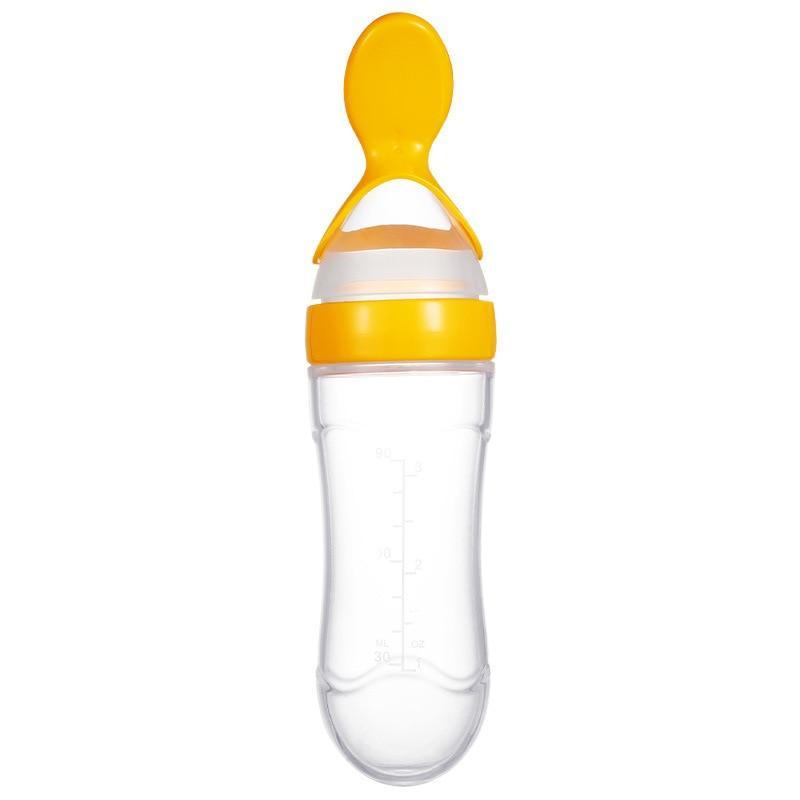 NEW Baby Feeding Bottle Spoon With Silicone Spoon Newborn Infant Squeeze Spoon Toddler Supplement food Bottle Feeder For Kids and Baby