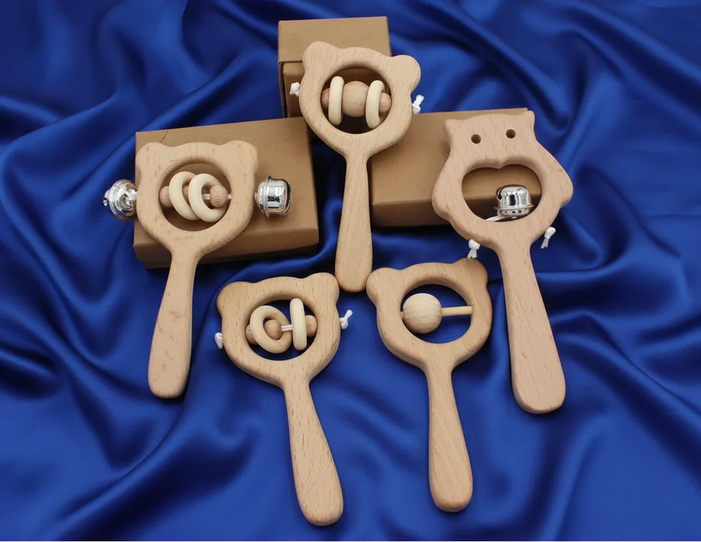 Wooden Beech Handle Chewing Baby Toy