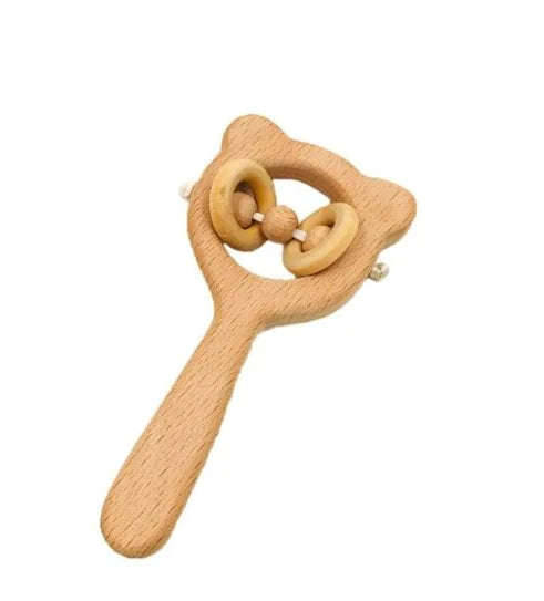 Wooden Beech Handle Chewing Baby Toy