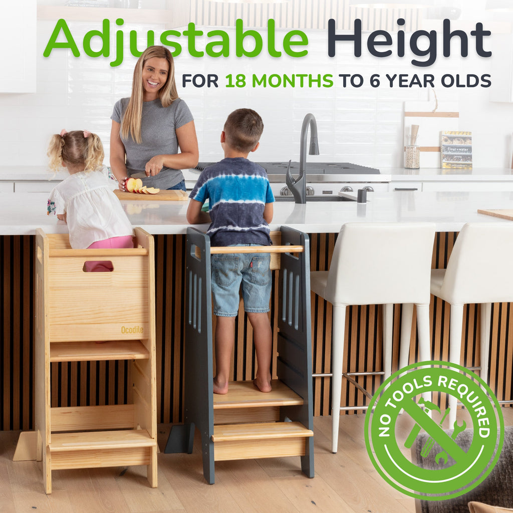 Standing Toddler Tower with Sliding Safety Door