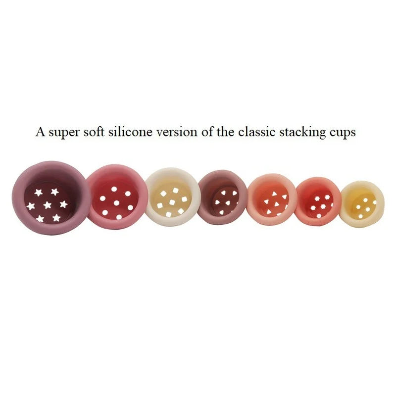 Baby Silicone Stacking Cups – Montessori Hourglass Tower Toy