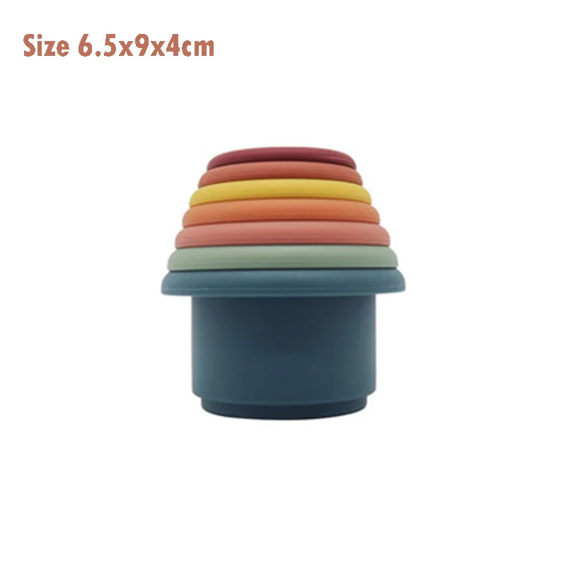 Baby Silicone Stacking Cups – Montessori Hourglass Tower Toy