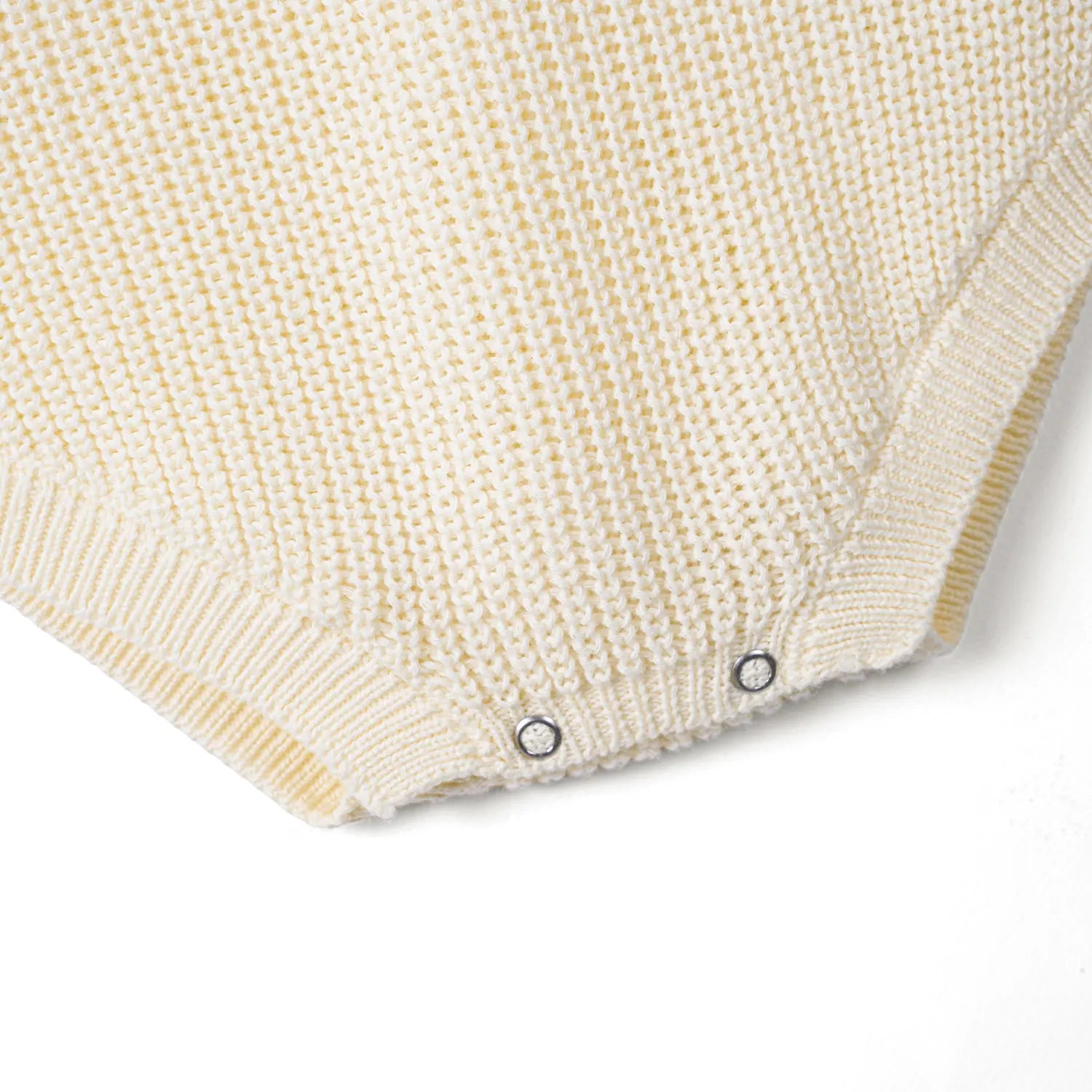 Classic Chunky Knit Baby Romper in Cream