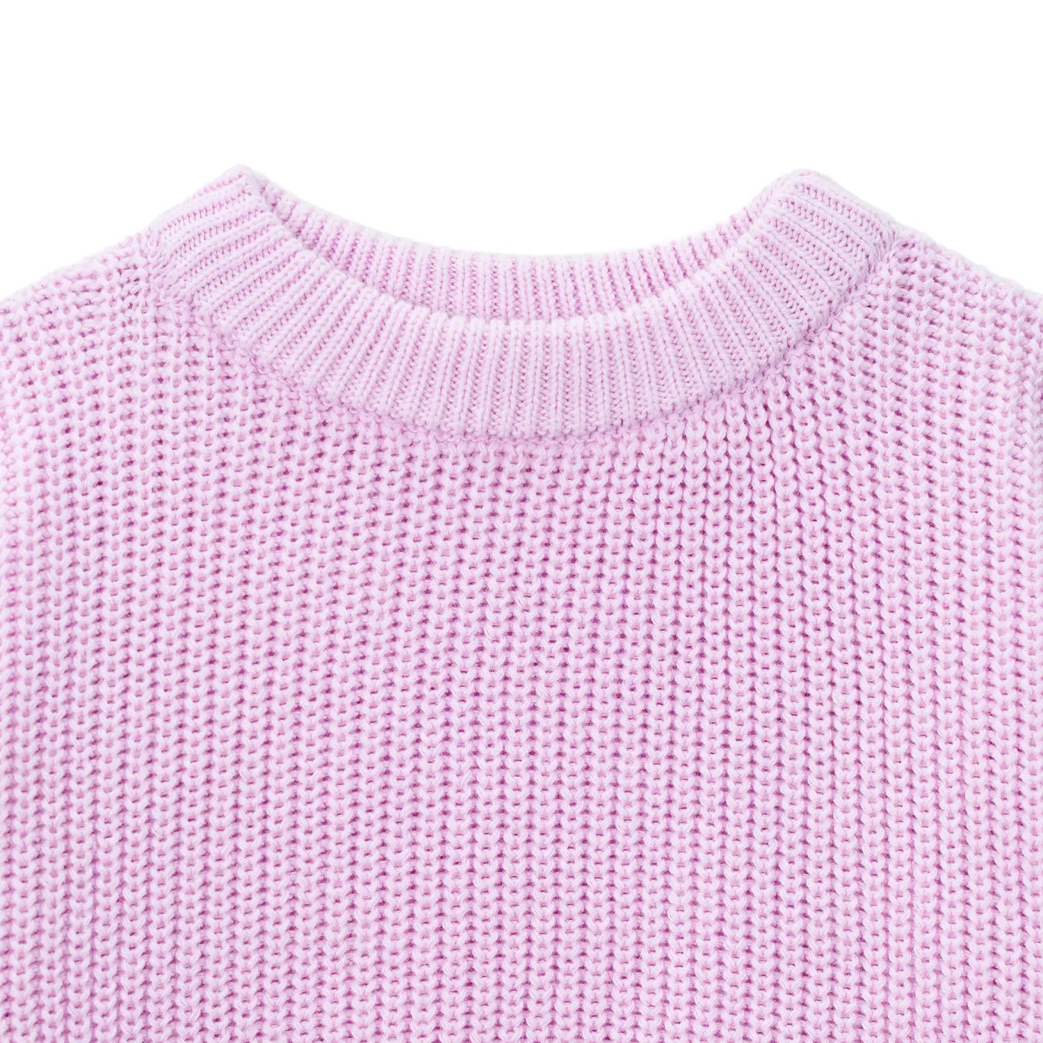 Classic Knit Baby Sweater in Lilac