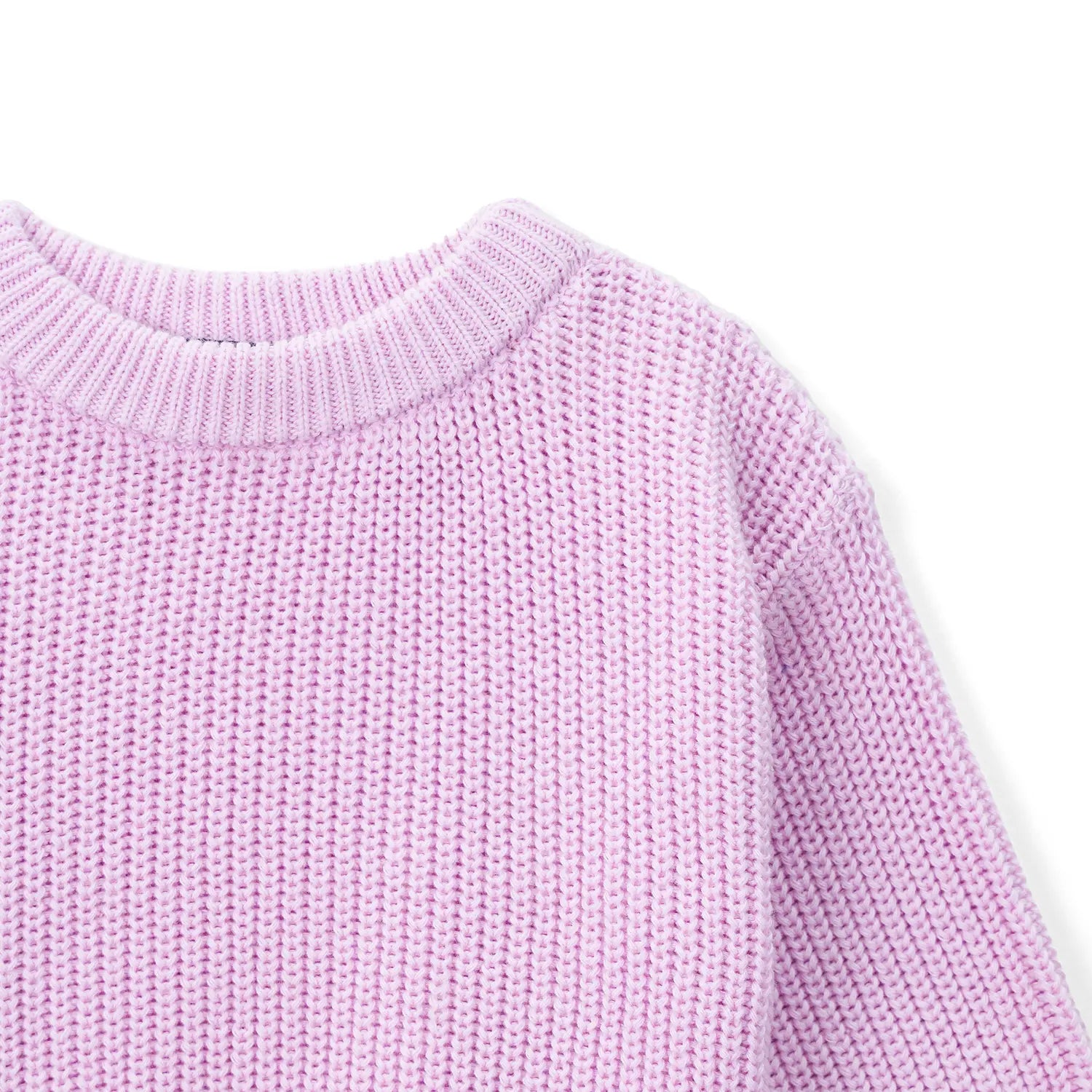 Classic Knit Baby Sweater in Lilac