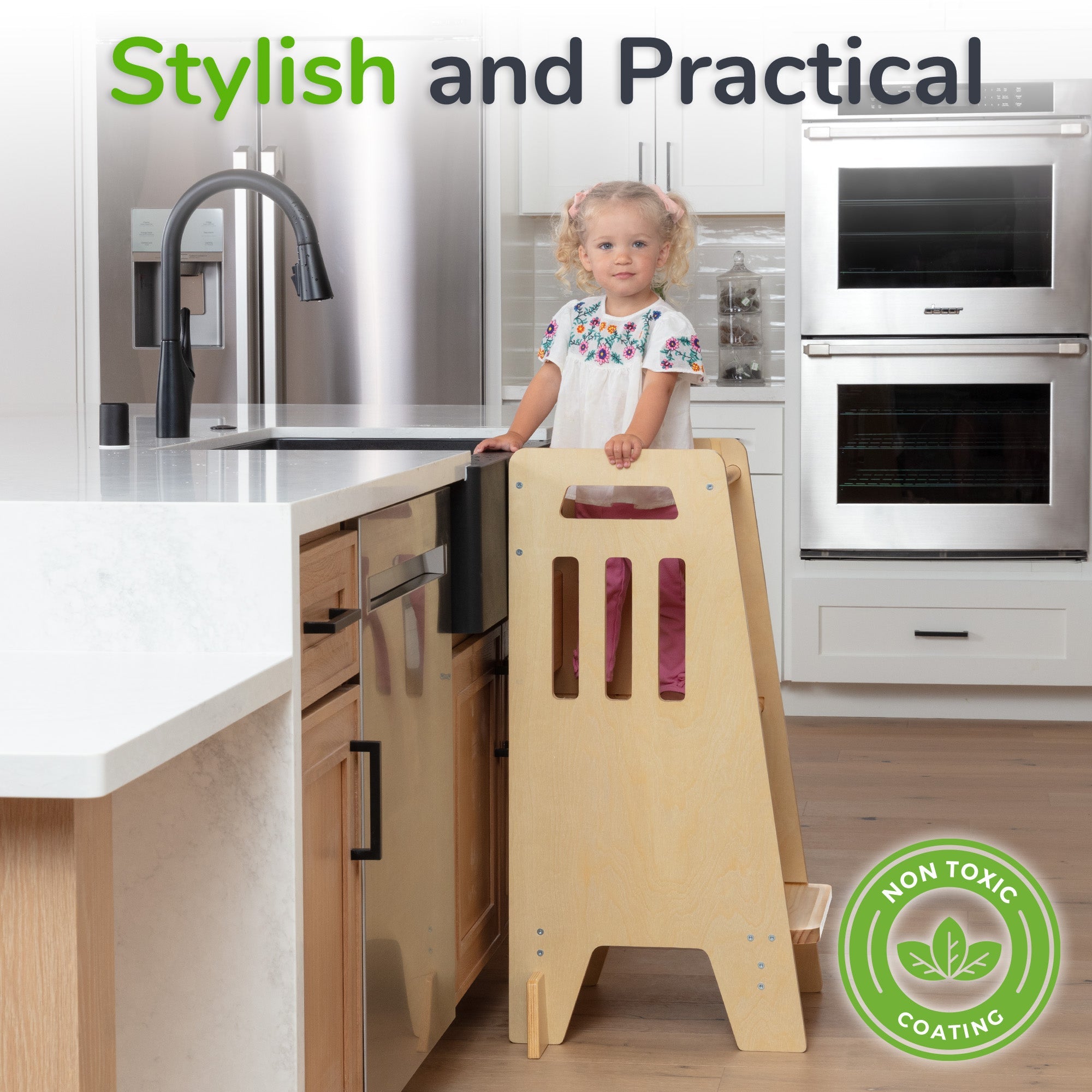 Standing Toddler Tower with Sliding Safety Door