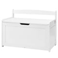 Wooden Toy Chest for Kids, Toddler Toy Storage Box with Flip-Top Lid and Safety Hinge, 32.68 x 17.91 x 24.02 Large Kids Storage Bench for Playroom, Bedroom, Living Room or Entryway, White