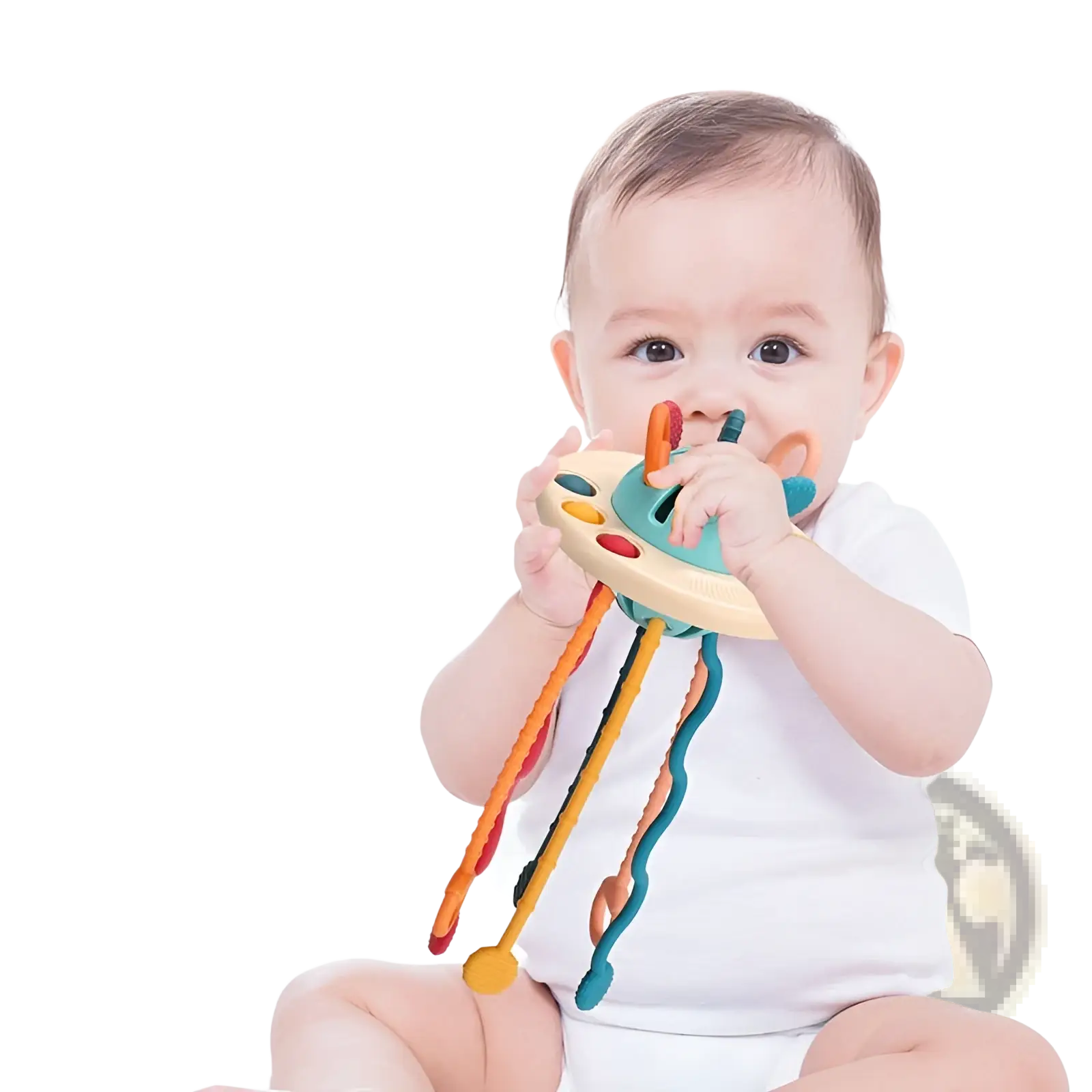Silicone Baby Sensory Teething Toy with Ribbons