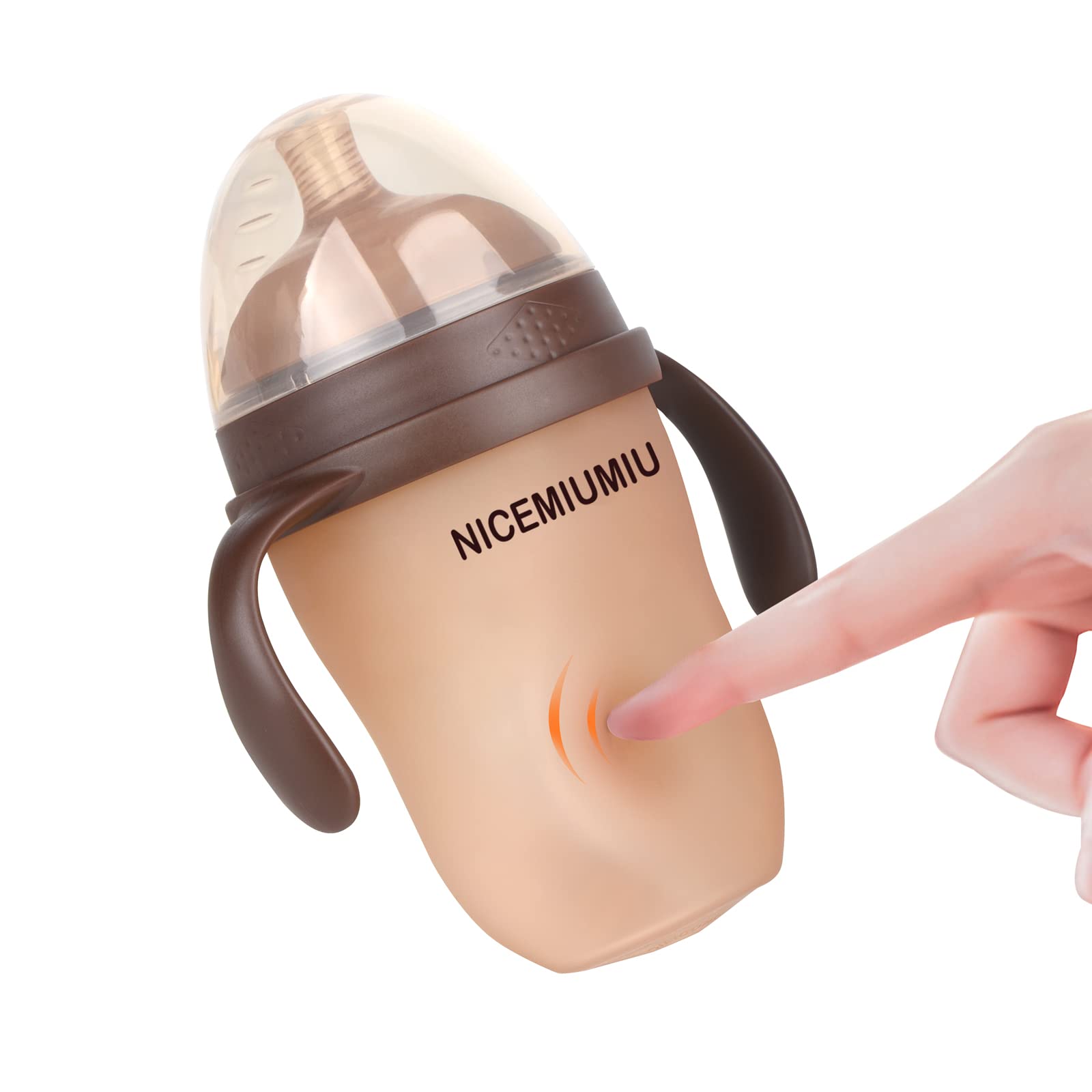 Silicone Nipple Breastfeeding Baby Bottle | Anti Colic Slow Flow Nipple | 8oz Breast Feeding Baby Bottle | Newborn, Infant, New Month Baby Boy & Girl | Natural Soft Silicone Formula Milk Cup - # BAGE21810011